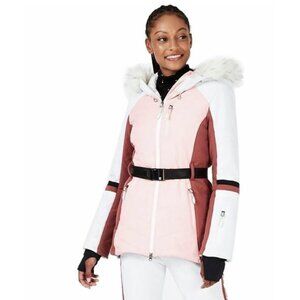 RECCO Sweaty Betty Method Hybrid Ski Jacket Faux Fur Hood Women's M, No Belt
